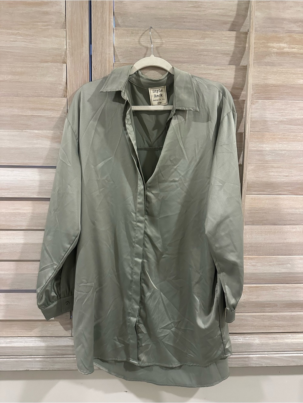 Style Rack Olive Green Lightweight Shirt Jacket